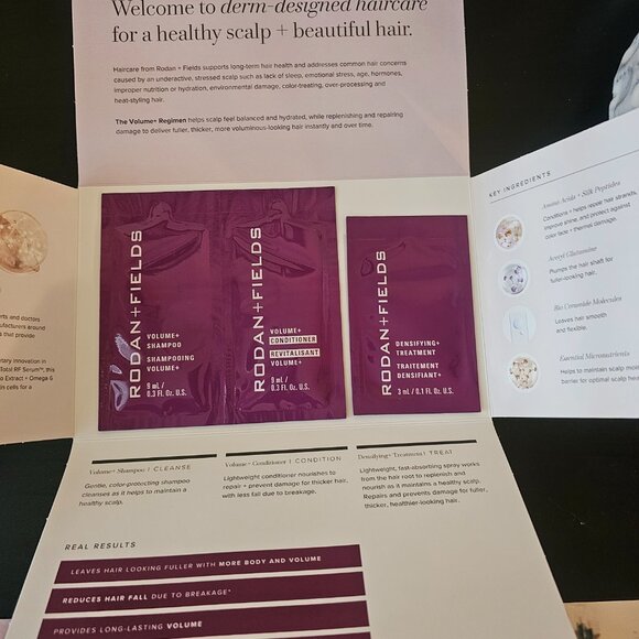 Rodan  Fields VOLUME Hair Regimen Samples x6 - Picture 4 of 4